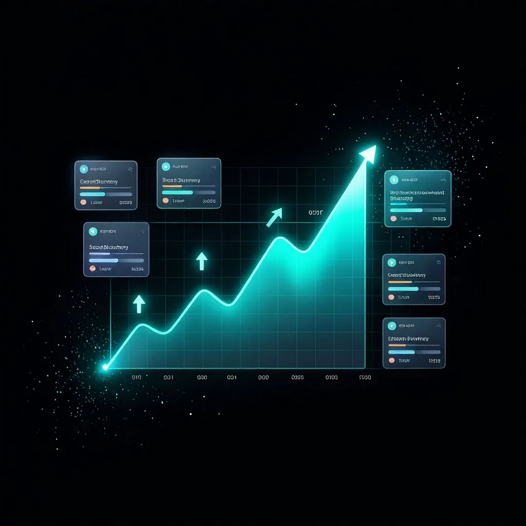 Интерфейс поиска виральных трендов с графиком роста охватов